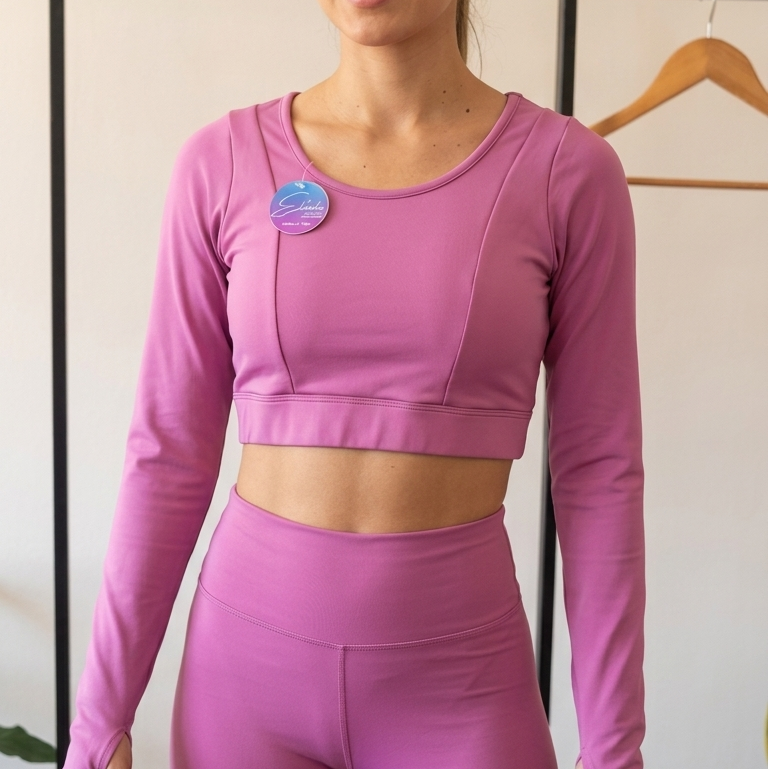 Polera crop manga larga