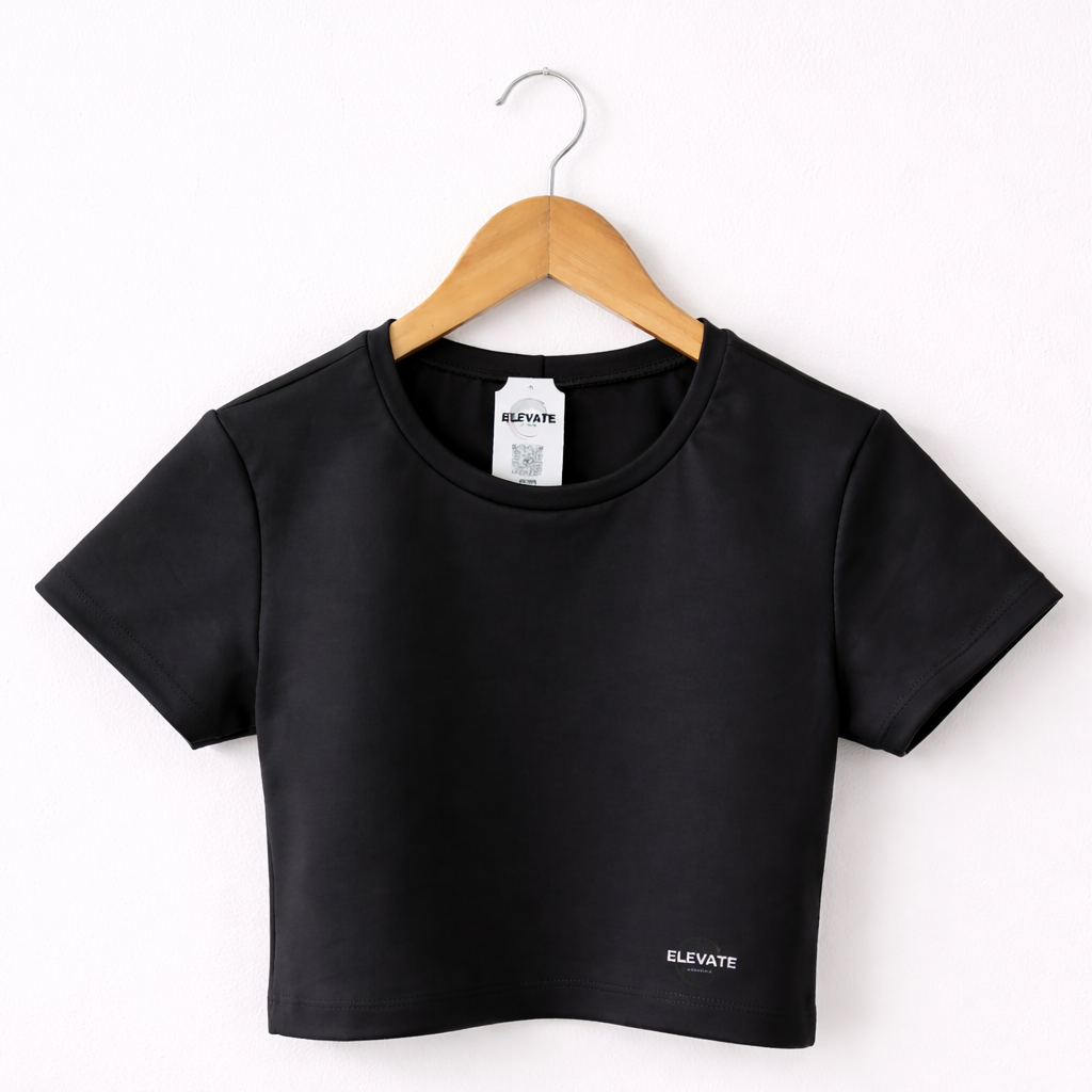 Polera crop elasticada