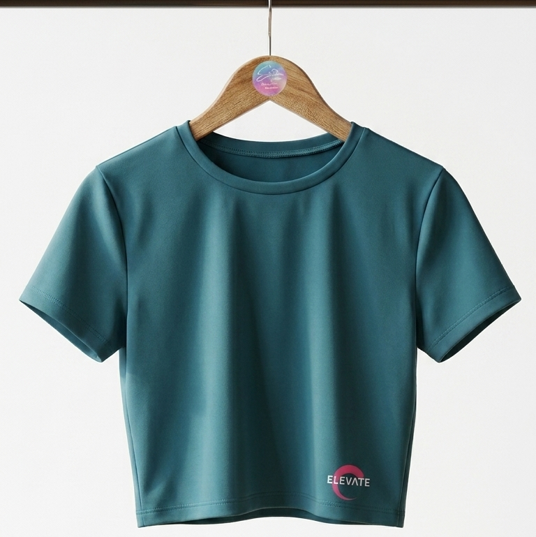 Polera crop elasticada